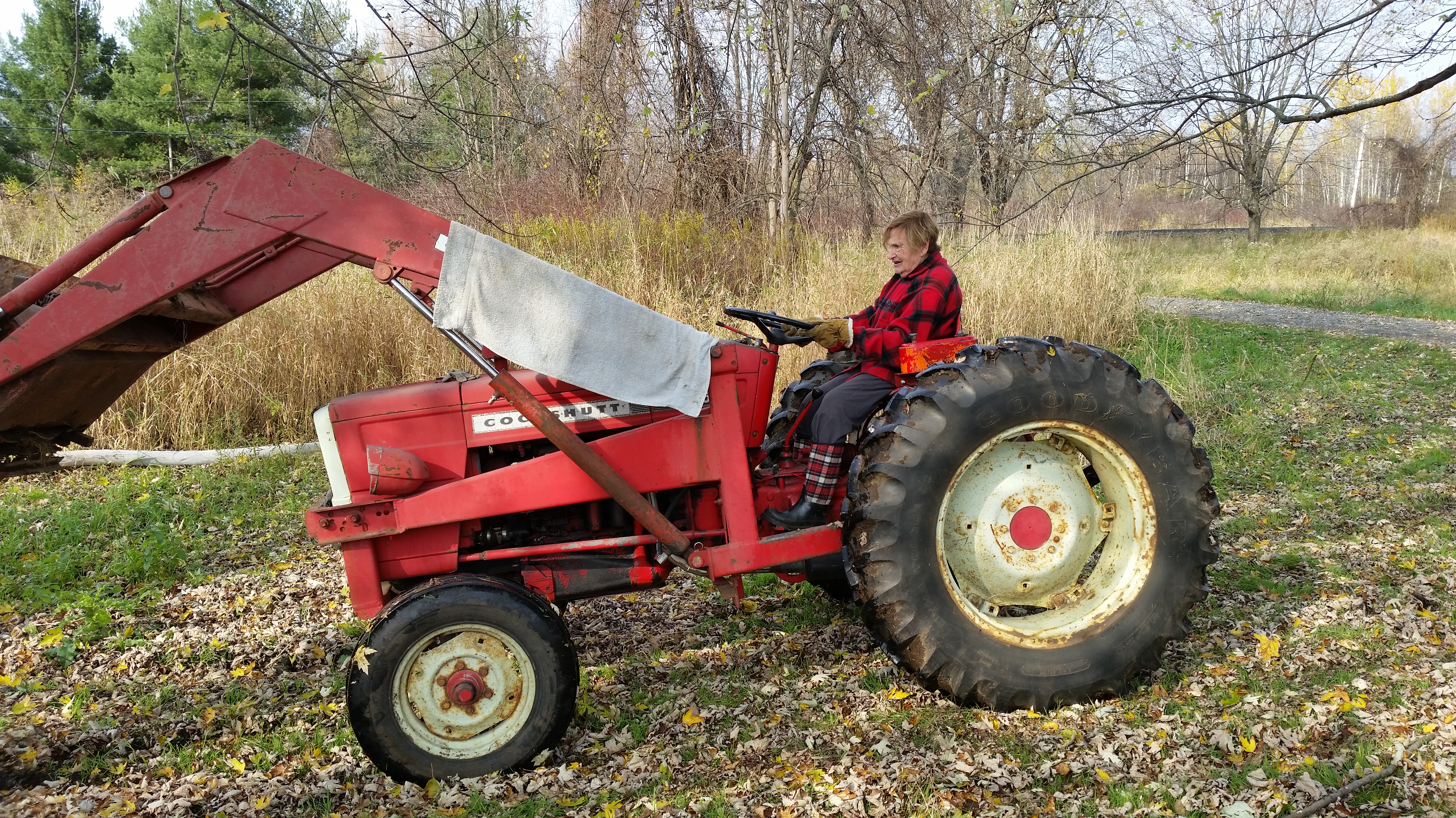 Granny on the tractor